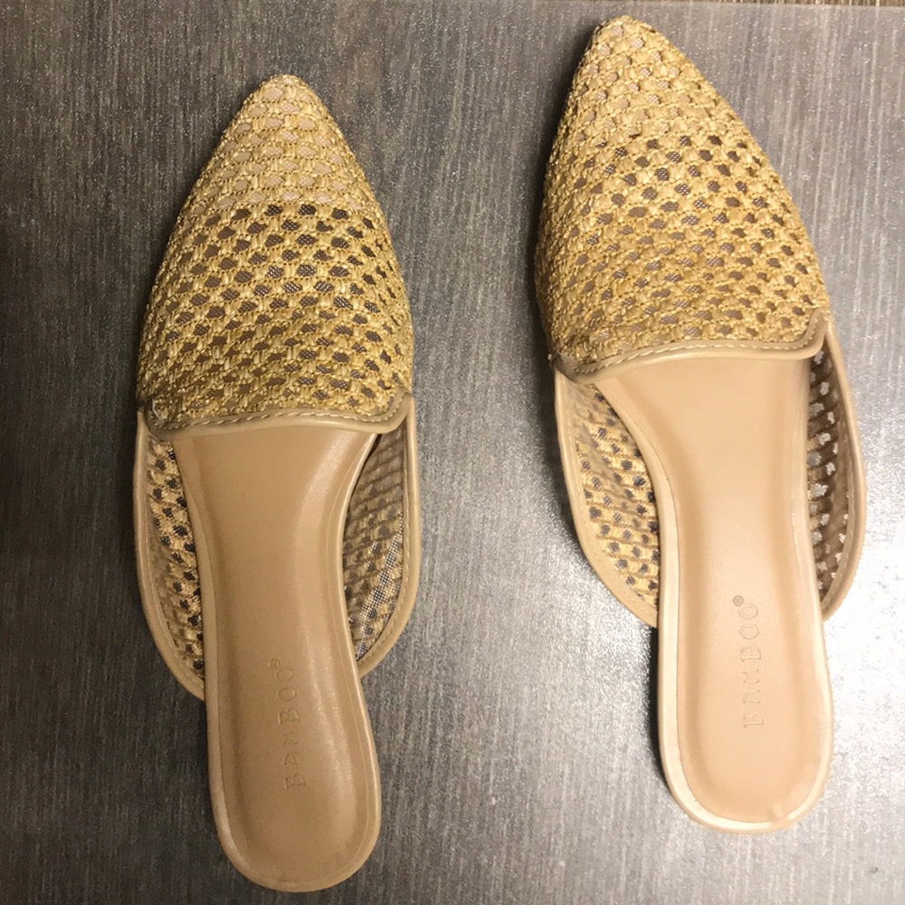 Bamboo woven mules!